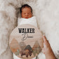 Bison Cactus Baby Name Birth Announcement Wood Sign