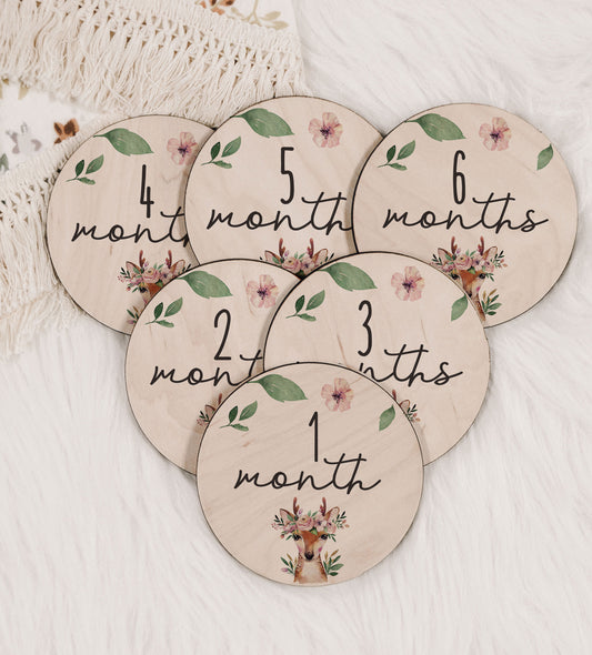Nelly Collection Woodland Deer Baby Monthly Milestone Set
