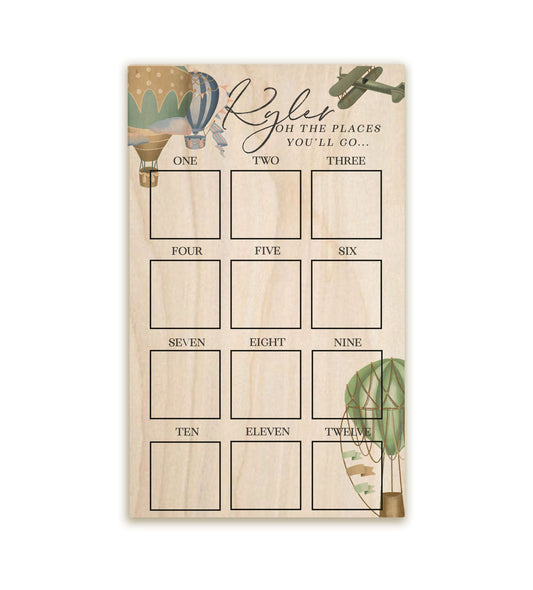 Oh The Places You Will Go Baby Boy's 1st Year Board