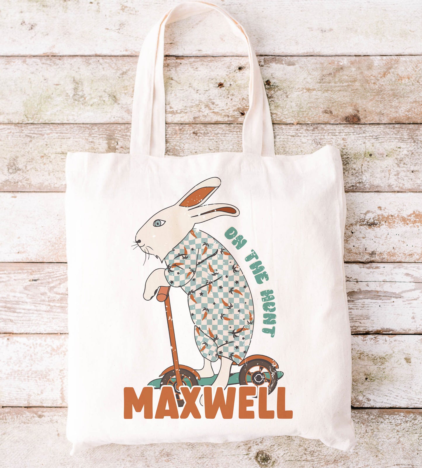 Scooter On The Hunt Personalized Easter Tote.
