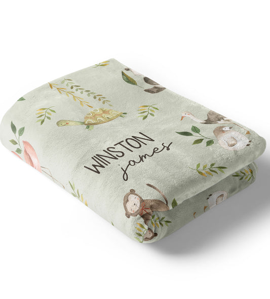 Panda & Friends - Plush Personalized Blanket