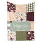 Magnolia Sage - Plush Patchwork Name Blanket