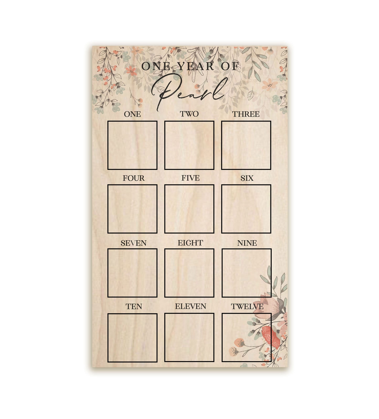 Boho Floral First Year Photo Board