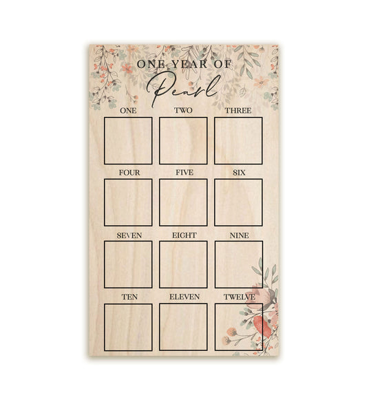 Boho Floral First Year Photo Board