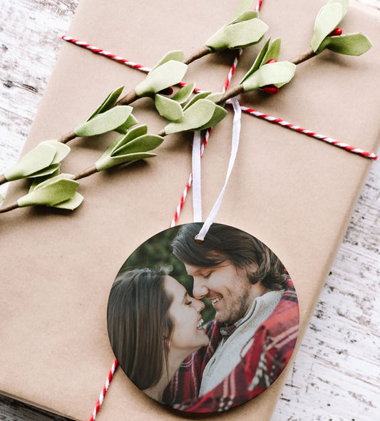 Newlywed Picture First Christmas Ornament