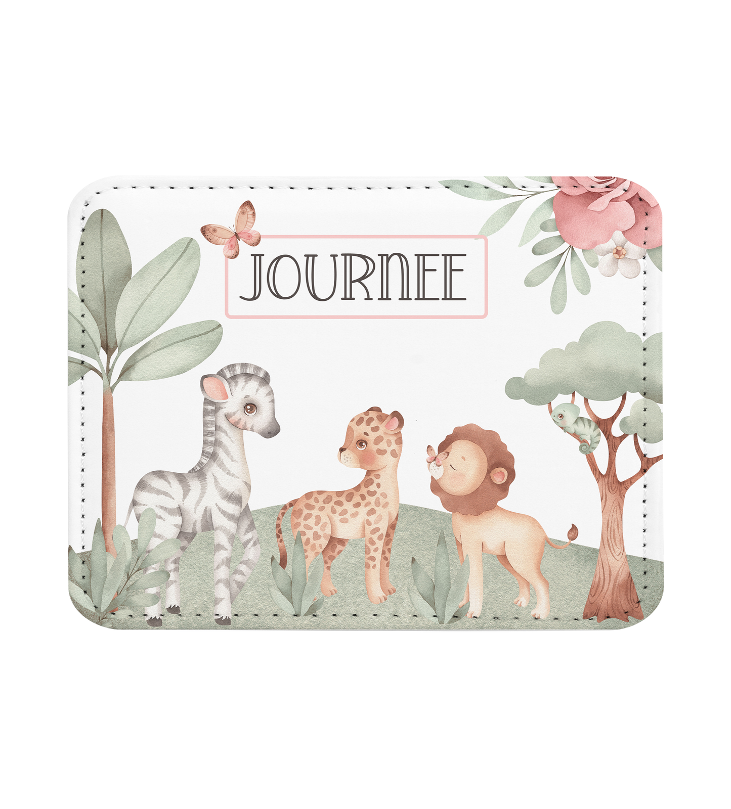 Safari Pink Personalized Placemat Coaster Set