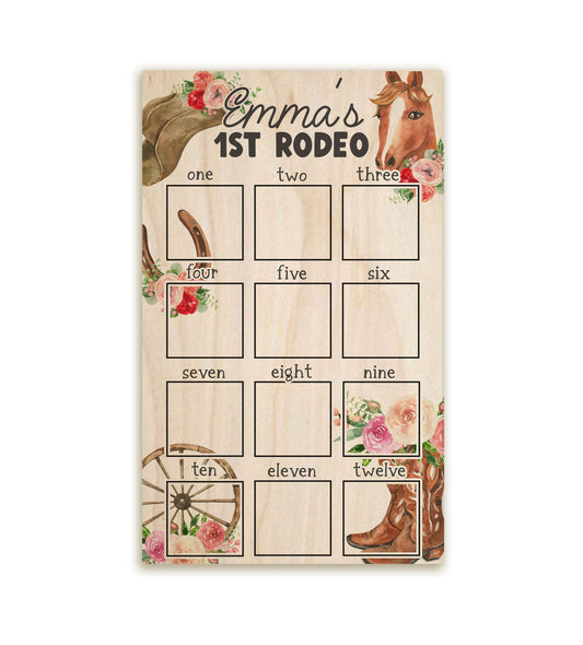 First Rodeo Floral First Year Photo Board