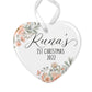 Boho Floral Baby First Christmas Ornament