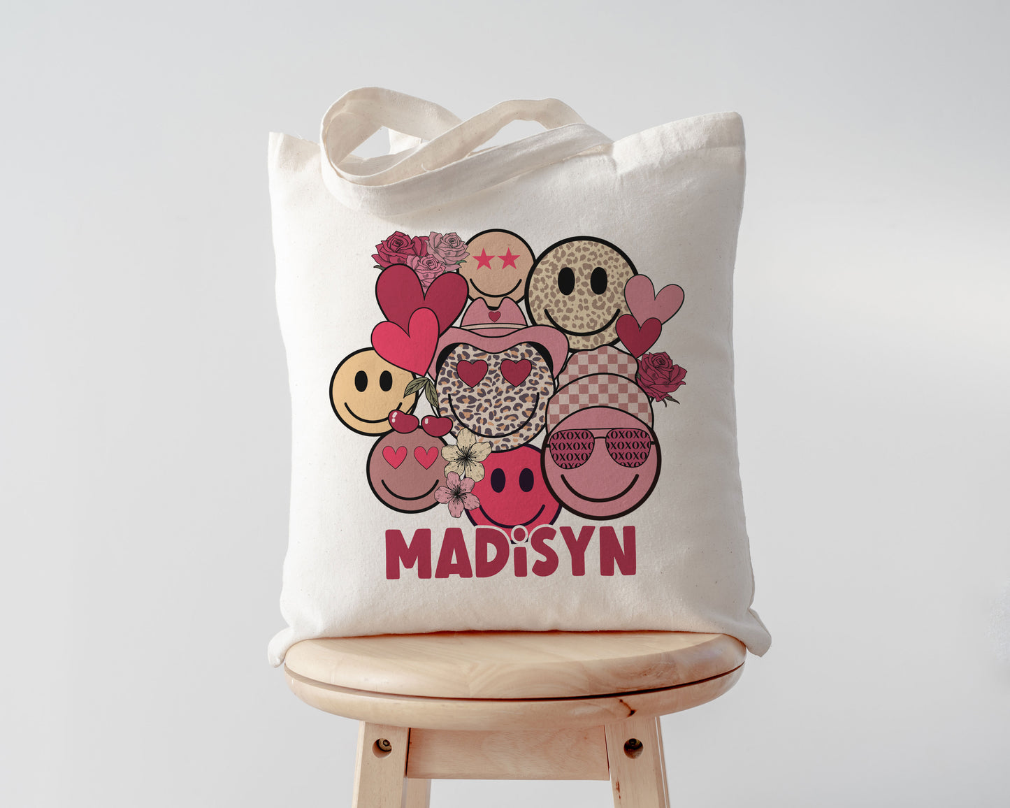 Custom Valentine Tote- Love and Smiles
