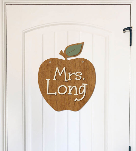 Stained Teacher Name Sign