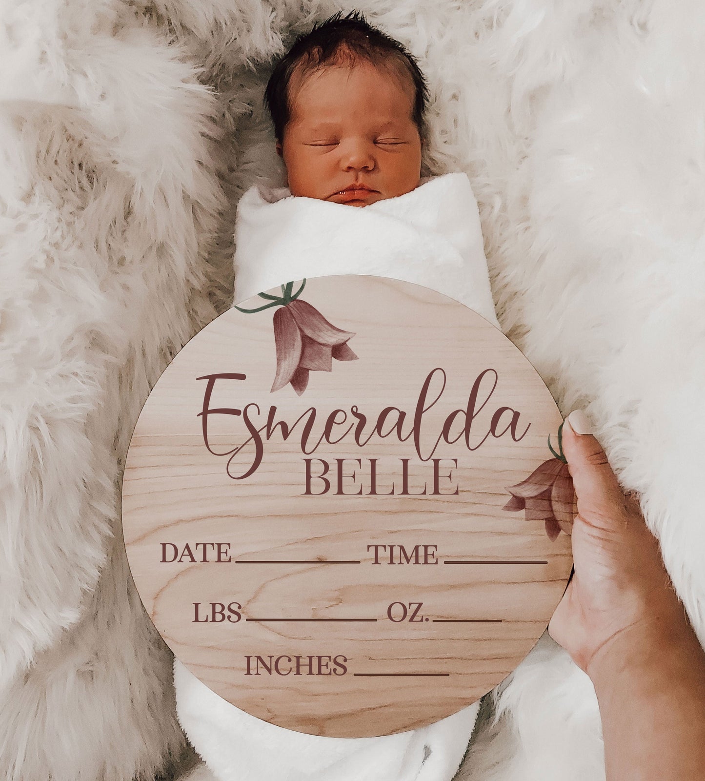 Esmeralda Collection - Fairy Garden Birth Stats Announcement Name Sign EB001