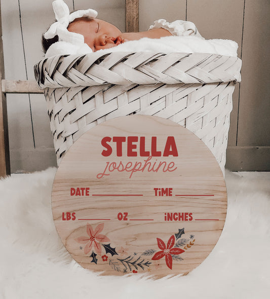 Deck the Halls Birth Stats Sign