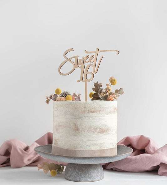 Sweet 16 Birthday Cake Topper