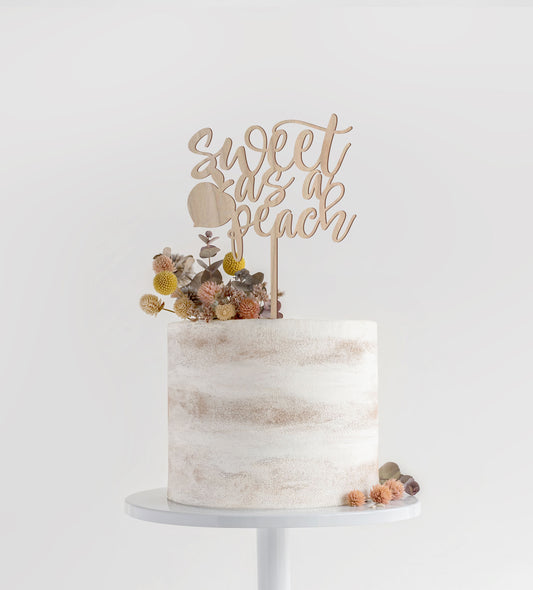 Sweet as a Peach Birthday Cake Topper