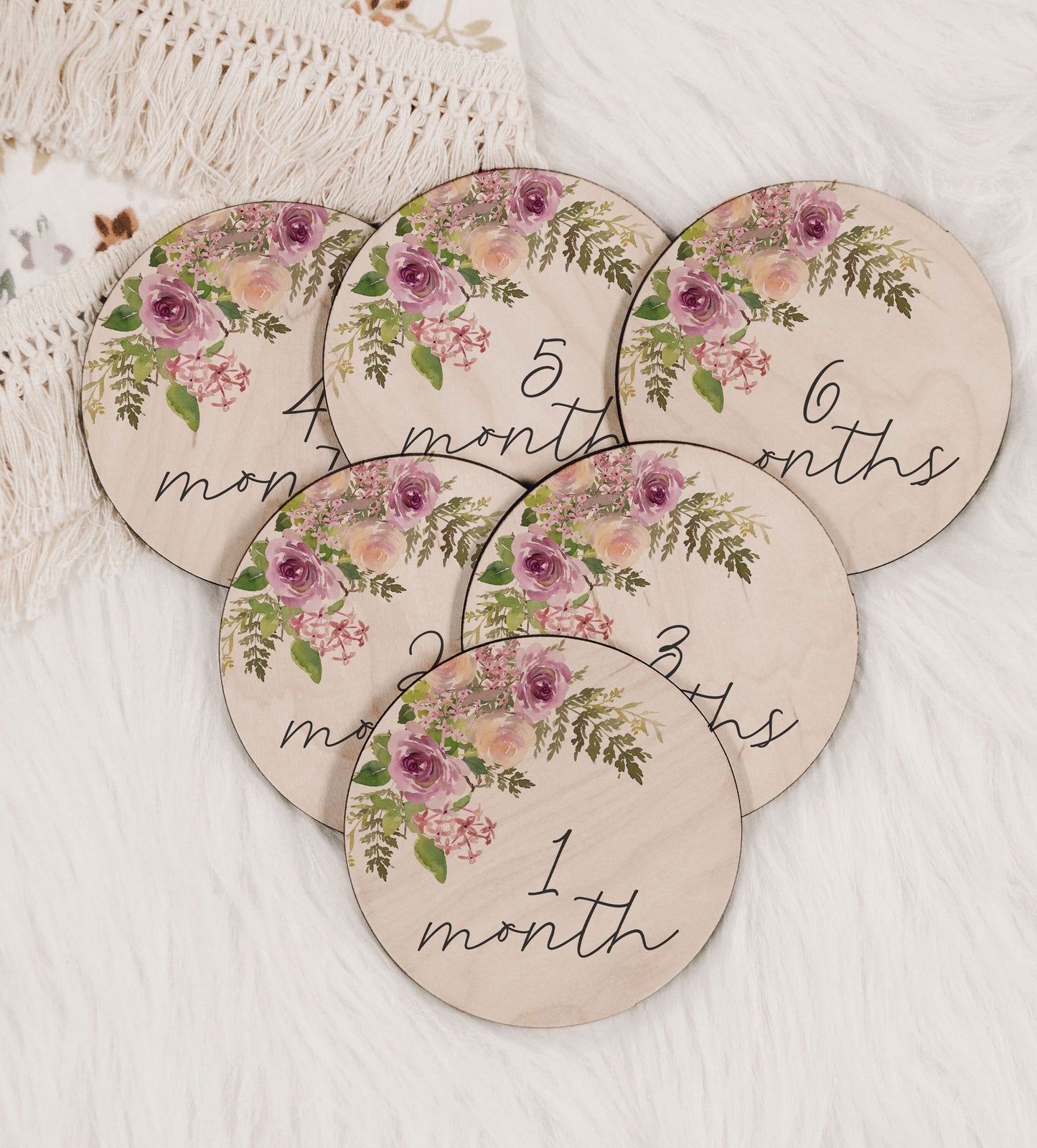 Violet - Flowers Baby Monthly Milestone Set