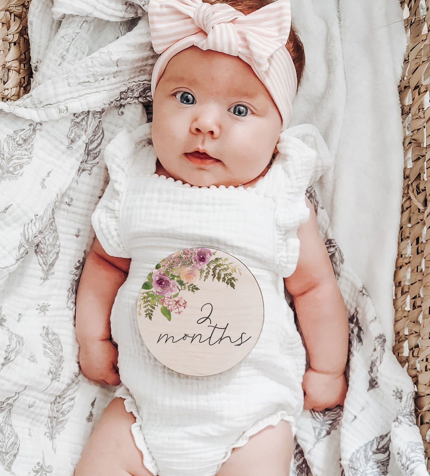 Violet - Flowers Baby Monthly Milestone Set