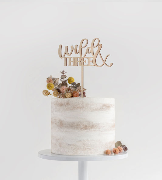 Wild & Three Birthday Cake Topper