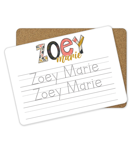 Personalized Dry Erase Name Tracing Board